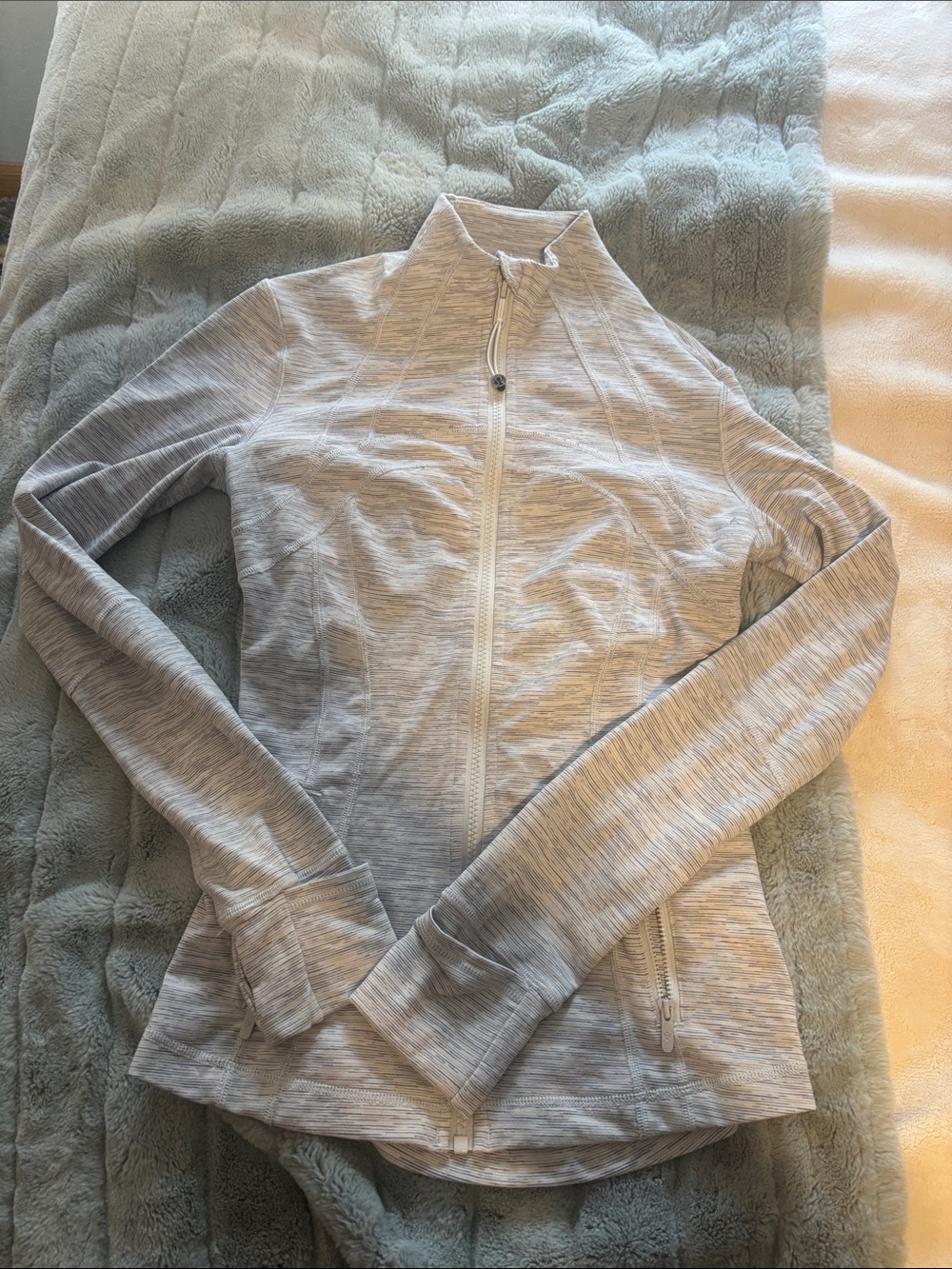lululemon athletica Heathered Light Gray Full-Zip Bomber Jacket